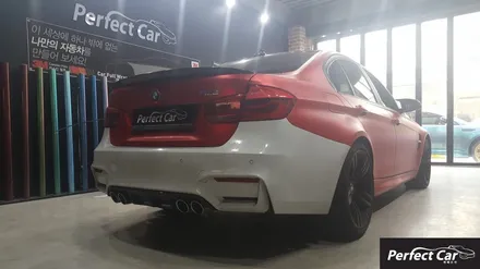 BMW m3 메택 무광 아이스 레드 크롬 뒷범퍼 사고차량랩핑 아이스크롬 랩핑도 역시나 퍼펙트카에서! 광명,시흥,부천,안산,안양,인천,오이도 랩핑잘하는곳 퍼팩트카! / 경기 시흥