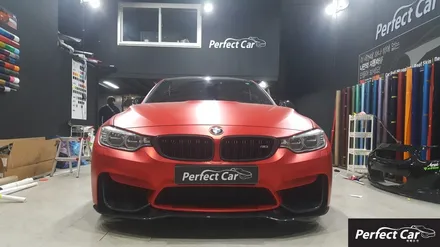 BMW m3 메택 무광 아이스 레드 크롬 뒷범퍼 사고차량랩핑 아이스크롬 랩핑도 역시나 퍼펙트카에서! 광명,시흥,부천,안산,안양,인천,오이도 랩핑잘하는곳 퍼팩트카! / 경기 시흥