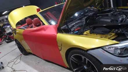 BMW M4 (F83)컨버터블 맥텍 무광크롬레드 완벽시공이 가능한 퍼펙트카! 고퀄리티의 전체랩핑 한번시공받아보세요~ 광명,시흥,부천,인천,안산,안양,오이도 지역 랩핑 강력추천! / 경기 시흥