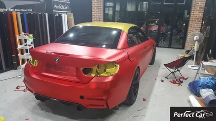BMW M4 (F83)컨버터블 맥텍 무광크롬레드 완벽시공이 가능한 퍼펙트카! 고퀄리티의 전체랩핑 한번시공받아보세요~ 광명,시흥,부천,인천,안산,안양,오이도 지역 랩핑 강력추천! / 경기 시흥