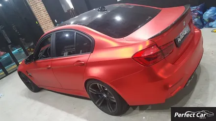 BMW m3 메택 무광 아이스 레드 크롬 뒷범퍼 사고차량랩핑 아이스크롬 랩핑도 역시나 퍼펙트카에서! 광명,시흥,부천,안산,안양,인천,오이도 랩핑잘하는곳 퍼팩트카! / 경기 시흥