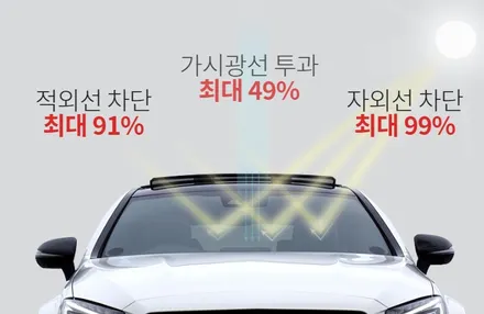 인천 더뉴QM6 브이쿨 K 썬팅 그린빛 은반사 필름