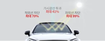 아우디A6 브이쿨PDI 썬팅 측면 후면 부분 재시공