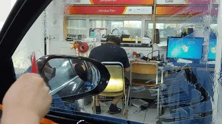 인천 아우디A6 루마 반사필름 버텍스650 측후면 썬팅 재시공