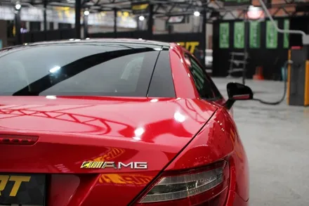 [구미 전체랩핑] [핌프아트] 벤츠 SLK 350 AMG Avery(에이버리) - 유광 카마인레드 전체랩핑 / 구미시 인의동