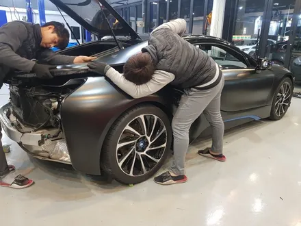 구미랩핑/BMW i8 사틴블랙 전체랩핑 시공기. / 구미시 인의동