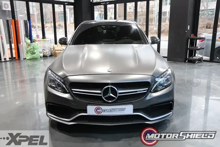 벤츠 C63AMG 스톤칩PPF 패키지 + 사틴블랙 전체랩핑 + 데칼 포인트 [대전랩핑, 대전PPF 모터쉴드] / 대전 유성구