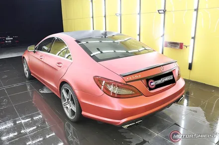벤츠 CLS63 AMG 레드 무광 크롬 전체랩핑 시공기 [대전카스킨] / 대전 유성