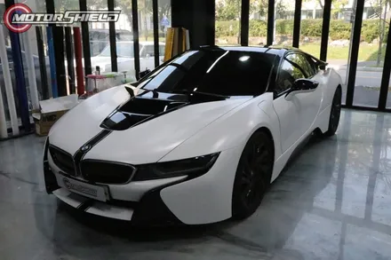 블랙 앤 화이트 정석 조합 BMW I8 사틴 화이트 유광 블랙 투톤 전체 랩핑by 대전랩핑 & 대전PPF 모터쉴드 / 대전 유성구