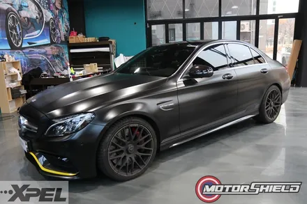 벤츠 C63AMG 스톤칩PPF 패키지 + 사틴블랙 전체랩핑 + 데칼 포인트 [대전랩핑, 대전PPF 모터쉴드] / 대전 유성구