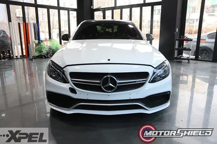 벤츠 C63AMG 스톤칩PPF 패키지 + 사틴블랙 전체랩핑 + 데칼 포인트 [대전랩핑, 대전PPF 모터쉴드] / 대전 유성구