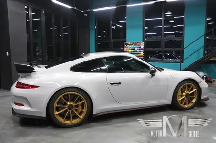 포르쉐 911GT3 글로스그레이 유광 전체랩핑 & 카본 랩핑 [대전 랩핑 PPF 모터쉴드] / 대전 유성구