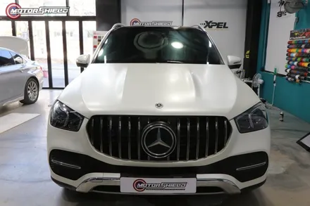 벤츠 GLE 300d 3M 사틴 펄 화이트 전체랩핑 시공by 대전랩핑 & 대전PPF 모터쉴드 / 대전 유성구