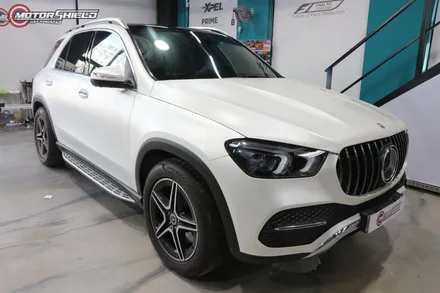 벤츠 GLE 300d 3M 사틴 펄 화이트 전체랩핑 시공by 대전랩핑 & 대전PPF 모터쉴드 / 대전 유성구