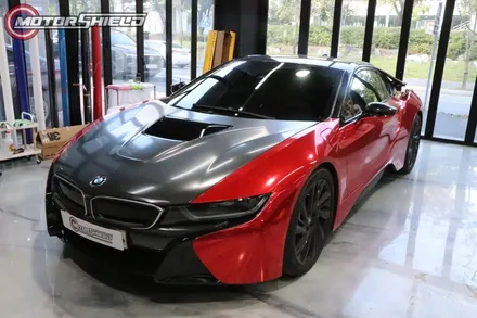 블랙 앤 화이트 정석 조합 BMW I8 사틴 화이트 유광 블랙 투톤 전체 랩핑by 대전랩핑 & 대전PPF 모터쉴드 / 대전 유성구