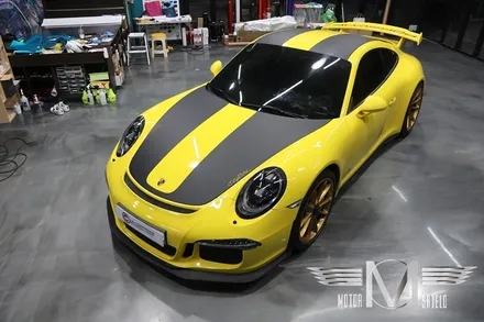 포르쉐 911GT3 글로스그레이 유광 전체랩핑 & 카본 랩핑 [대전 랩핑 PPF 모터쉴드] / 대전 유성구