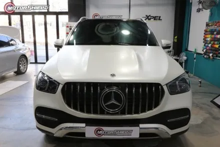벤츠 GLE 300d 3M 사틴 펄 화이트 전체랩핑 시공by 대전랩핑 & 대전PPF 모터쉴드 / 대전 유성구