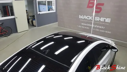 [울산루프스킨][울산랩핑] 현대 아반떼MD 유광블랙 루프스킨 합리적인 가격으로 깔끔한 시공 - 블랙샤인 울산점 / 울산광역시 남구