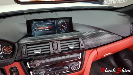 BMW 428i 컨버터블 실내마감재 블랙카본 울산실내랩핑으로 포인트랩핑 - 블랙샤인 울산점 / 울산광역시 남구