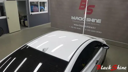 [울산루프스킨][울산랩핑] 현대 아반떼MD 유광블랙 루프스킨 합리적인 가격으로 깔끔한 시공 - 블랙샤인 울산점 / 울산광역시 남구