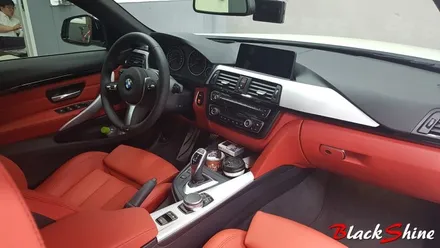 BMW 428i 컨버터블 실내마감재 블랙카본 울산실내랩핑으로 포인트랩핑 - 블랙샤인 울산점 / 울산광역시 남구