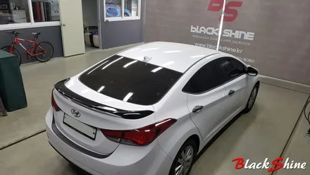 [울산루프스킨][울산랩핑] 현대 아반떼MD 유광블랙 루프스킨 합리적인 가격으로 깔끔한 시공 - 블랙샤인 울산점 / 울산광역시 남구