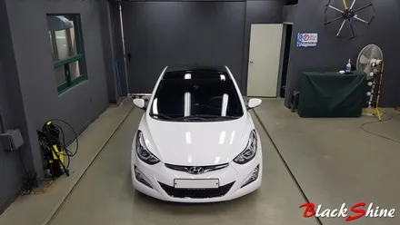 [울산루프스킨][울산랩핑] 현대 아반떼MD 유광블랙 루프스킨 합리적인 가격으로 깔끔한 시공 - 블랙샤인 울산점 / 울산광역시 남구