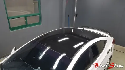 [울산루프스킨][울산랩핑] 현대 아반떼MD 유광블랙 루프스킨 합리적인 가격으로 깔끔한 시공 - 블랙샤인 울산점 / 울산광역시 남구