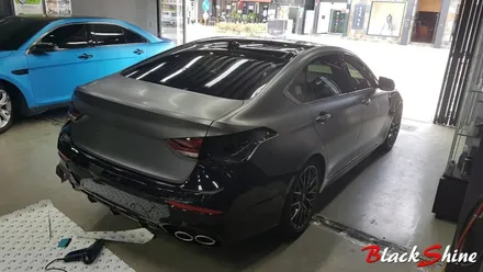 [울산랩핑][울산전체랩핑] 제네시스 G80 3M 1080시리즈 사틴다크그레이 전체풀랩핑 시공 - 블랙샤인 울산점 / 울산광역시 남구