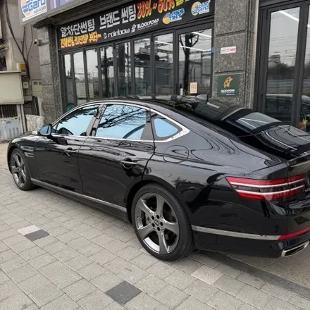 안산 블락포디 썬팅 제네시스G80 스카이블루 전체 재시공 후기