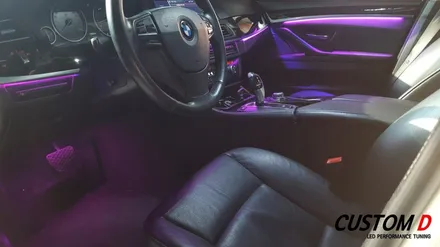 BMW5시리즈 - 520D (F10) 실내 RGB 가변 엠비언트 무드등 작업 후기 / 인천 남동구