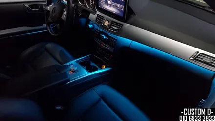벤츠 W212 E220 엠비언트 라이트 64컬러 가변 RGB LED무드등 전기형 실내 튜닝 작업 후기 / 인천 남동구
