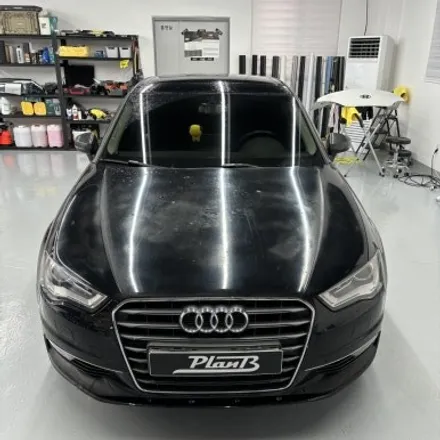 [창원랩핑] AUDI A3 아우디 A3 본넷 랩핑 부분랩핑 (에이버리 유광블랙/Avery Gross Black) / 창원 팔용동