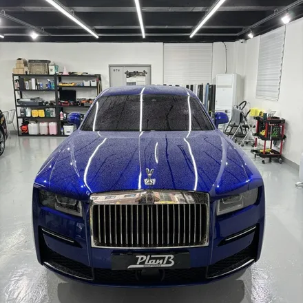 롤스로이스 고스트 투톤 고광택 랩핑(+코치라인) & 보닛 PPF Plan B PET Metallic Silver / 창원 팔용동