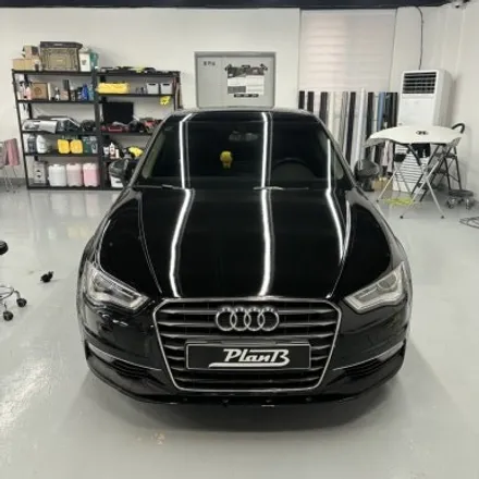 [창원랩핑] AUDI A3 아우디 A3 본넷 랩핑 부분랩핑 (에이버리 유광블랙/Avery Gross Black) / 창원 팔용동