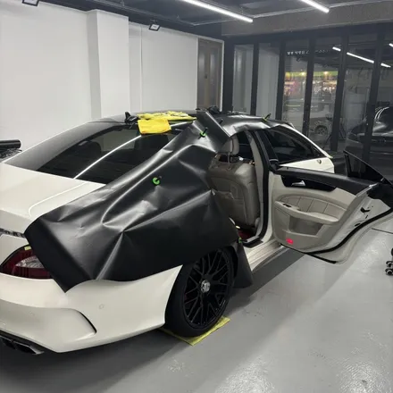 창원랩핑 메르세데스 벤츠 CLS 63AMG S 에이버리 사틴블랙 전체랩핑 경남랩핑 마산랩핑 진해랩핑 김해랩핑 / 창원 팔용동