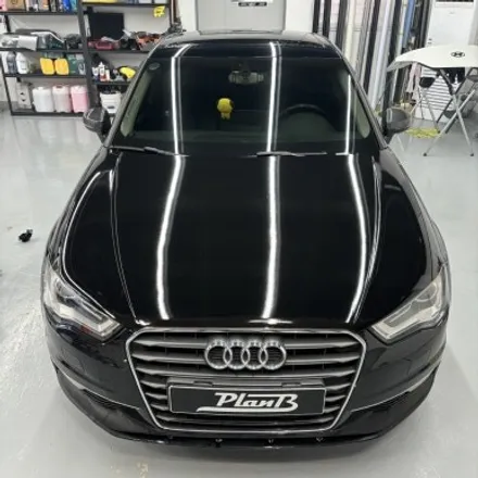[창원랩핑] AUDI A3 아우디 A3 본넷 랩핑 부분랩핑 (에이버리 유광블랙/Avery Gross Black) / 창원 팔용동