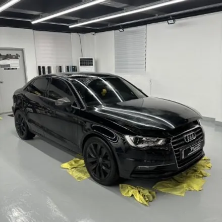 [창원랩핑] AUDI A3 아우디 A3 본넷 랩핑 부분랩핑 (에이버리 유광블랙/Avery Gross Black) / 창원 팔용동