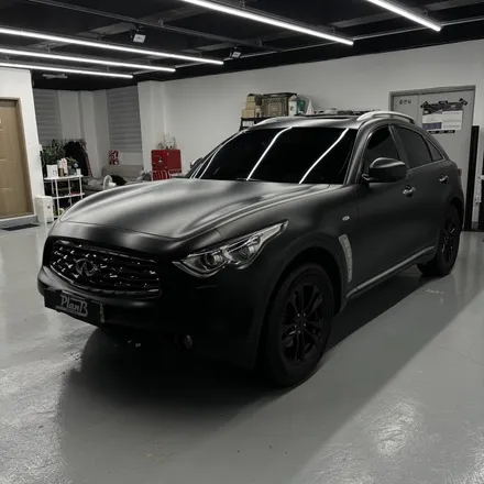 경남,마산,창원랩핑 인피니티 QX70S 앞범퍼,휀다 사고수리 후 보험처리 에이버리 사틴블랙 / 창원 팔용동