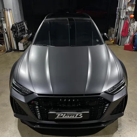 [창원랩핑] Audi RS6 Avant 전체랩핑 (아우디 RS6 아반트) 필름:에이버리 사틴다크그레이/ 플랜비PET6D카본 / 창원 팔용동
