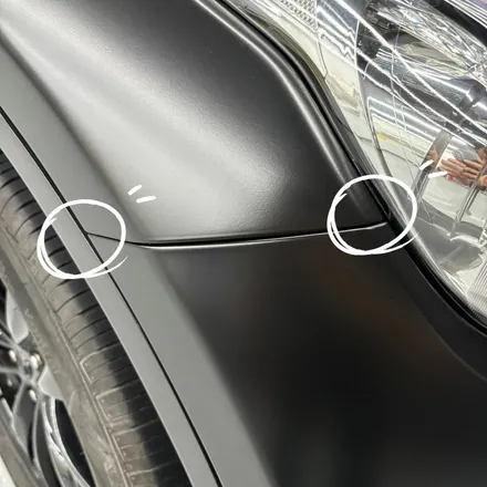 경남,마산,창원랩핑 인피니티 QX70S 앞범퍼,휀다 사고수리 후 보험처리 에이버리 사틴블랙 / 창원 팔용동