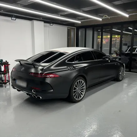 메르세데스 벤츠 AMG GT 43 4도어 에이버리 사틴 블랙 전체랩핑 / 창원 팔용동