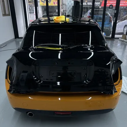 창원랩핑 미니쿠퍼 전체랩핑 볼케이닉오렌지->유광블랙 3M 2080 Gloss Black / 창원 팔용동