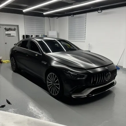 메르세데스 벤츠 AMG GT 43 4도어 에이버리 사틴 블랙 전체랩핑 / 창원 팔용동