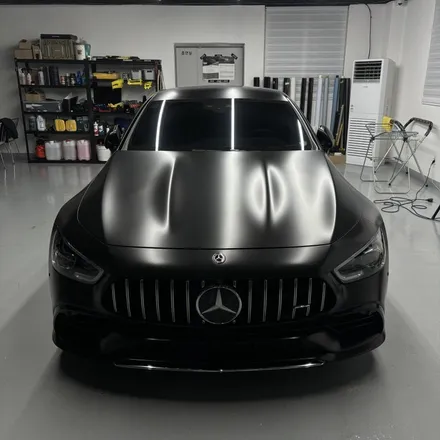 메르세데스 벤츠 AMG GT 43 4도어 에이버리 사틴 블랙 전체랩핑 / 창원 팔용동