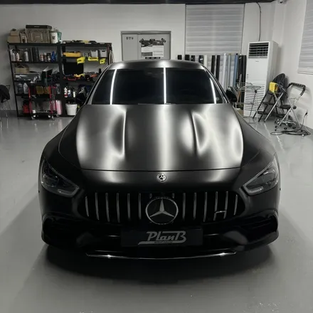 메르세데스 벤츠 AMG GT 43 4도어 에이버리 사틴 블랙 전체랩핑 / 창원 팔용동