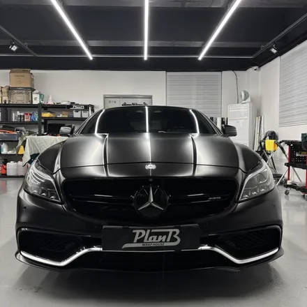 창원랩핑 메르세데스 벤츠 CLS 63AMG S 에이버리 사틴블랙 전체랩핑 경남랩핑 마산랩핑 진해랩핑 김해랩핑 / 창원 팔용동
