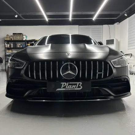 메르세데스 벤츠 AMG GT 43 4도어 에이버리 사틴 블랙 전체랩핑 / 창원 팔용동