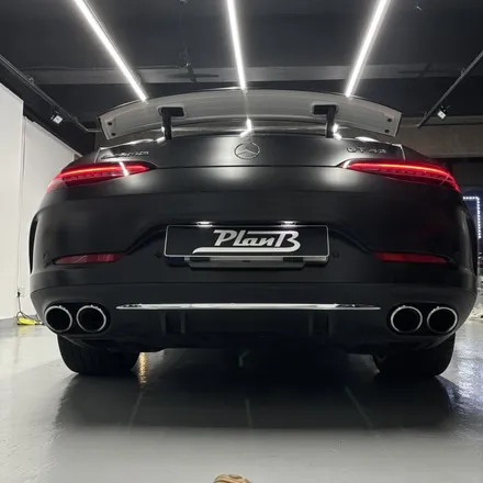 메르세데스 벤츠 AMG GT 43 4도어 에이버리 사틴 블랙 전체랩핑 / 창원 팔용동