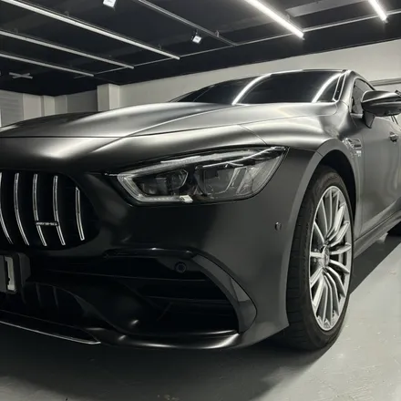 메르세데스 벤츠 AMG GT 43 4도어 에이버리 사틴 블랙 전체랩핑 / 창원 팔용동